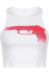 Gun Print Crop Top